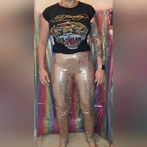 Windsor Rose Gold Sequin legging Medium